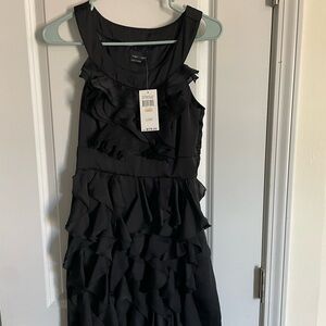 Max & Cleo Black Ruffle Midi Dress